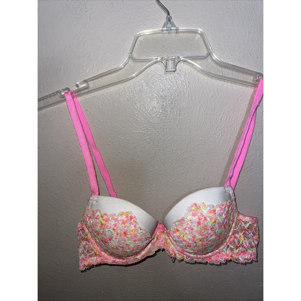 Victoria's Secret White Bra Womens 32B Dream Angel Lined Demi Underwire - Picture 2 of 13